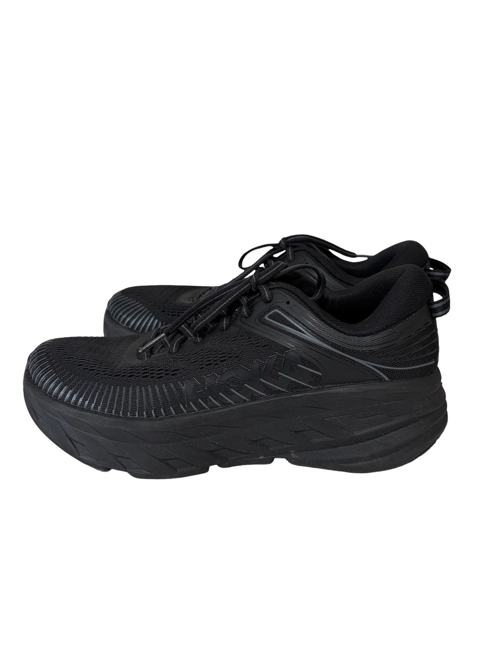 Hoka One One Women’s Bondi 7 Sneakers Black Upper with Black Soles - Size 8